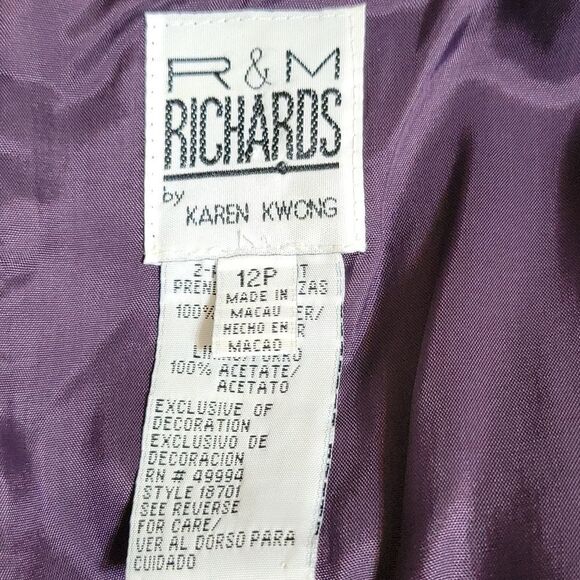 R&M RICHARDS BY KAREN KWONG 2PC Dress and Jacket Evening Wear 12P - Picture 14 of 14